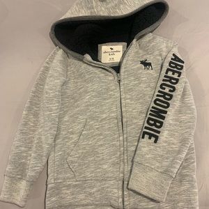 Abercrombie Kids gray fleece lined full zip sweatshirt
